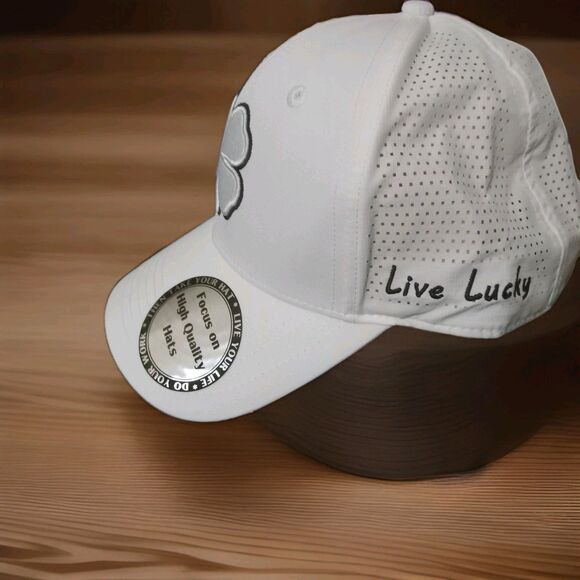 Clover Hat for Men Women, Black Lucky Golf Baseball Cap, 4 Leaf Hat - Picture 2 of 10